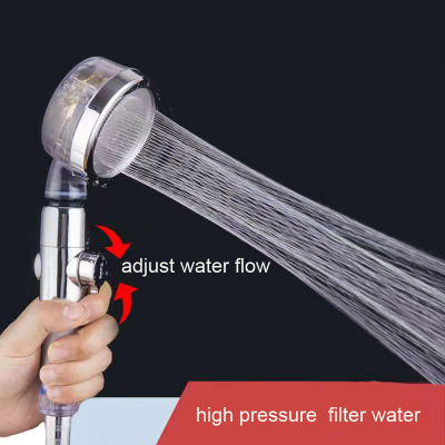 Hot Selling High Pressure Water Saving ON/OFF Button Adjustable Water Flow Propeller Shower Head With Fan