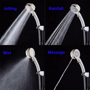 2019 new design luxury 4 spray version push water saving Shower Head with stop water button