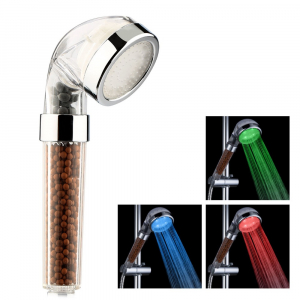 7 Color Flash Changing LED mineral stone Bathroom 2 in 1 shower-head
