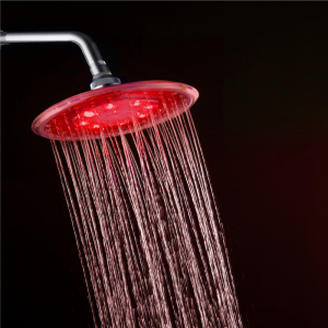 B-52 Top wall mount spray shower head with LED light color changing by temp